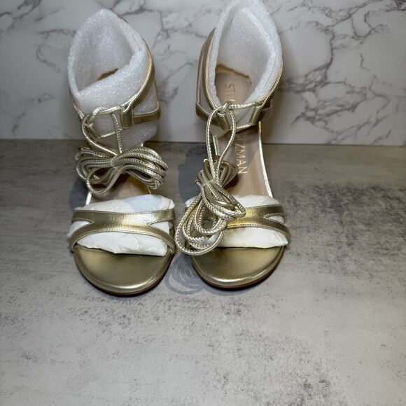 Stuart Weitzman Womens Soiree 100 Lace-Up Platino 8.5 B - Picture 14 of 15